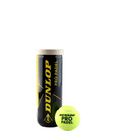 Dunlop Pro Padel tennis ball canister with a single ball on a white background