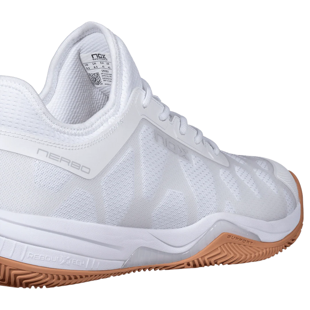Nox Nerbo Men's Padel Shoes - White & Gum Rubber