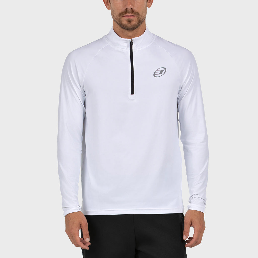Bullpadel Men's Bisol Quarter Zip Longsleeve Top White
