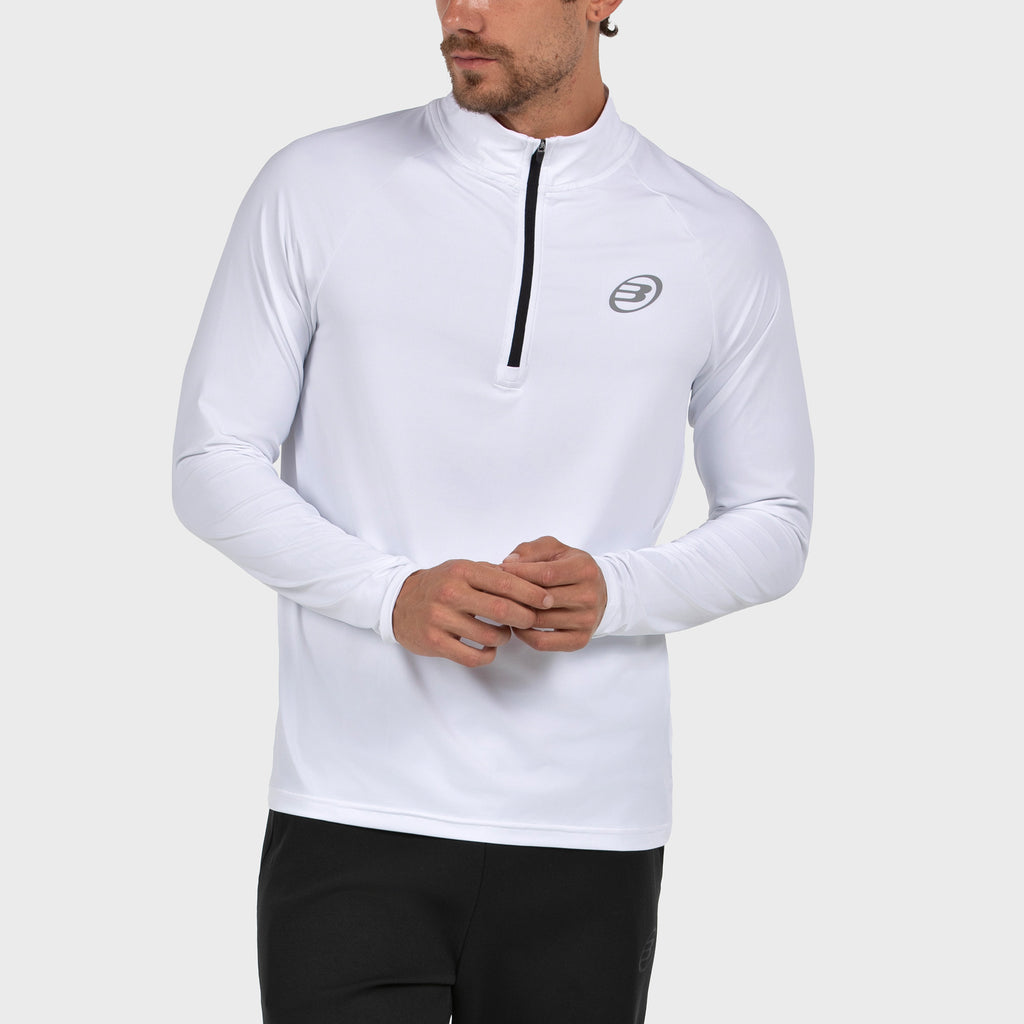 Bullpadel Men's Bisol Quarter Zip Longsleeve Top White