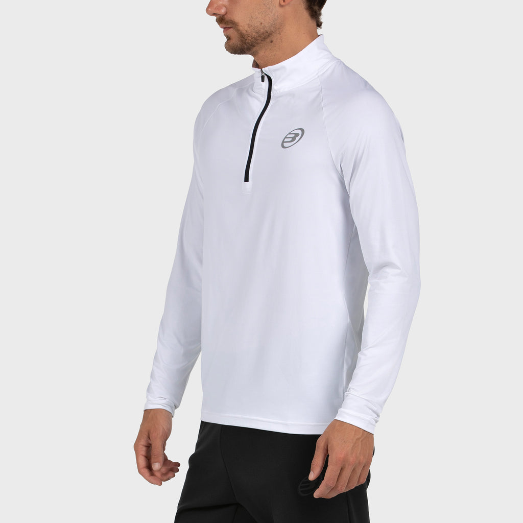 Bullpadel Men's Bisol Quarter Zip Longsleeve Top White