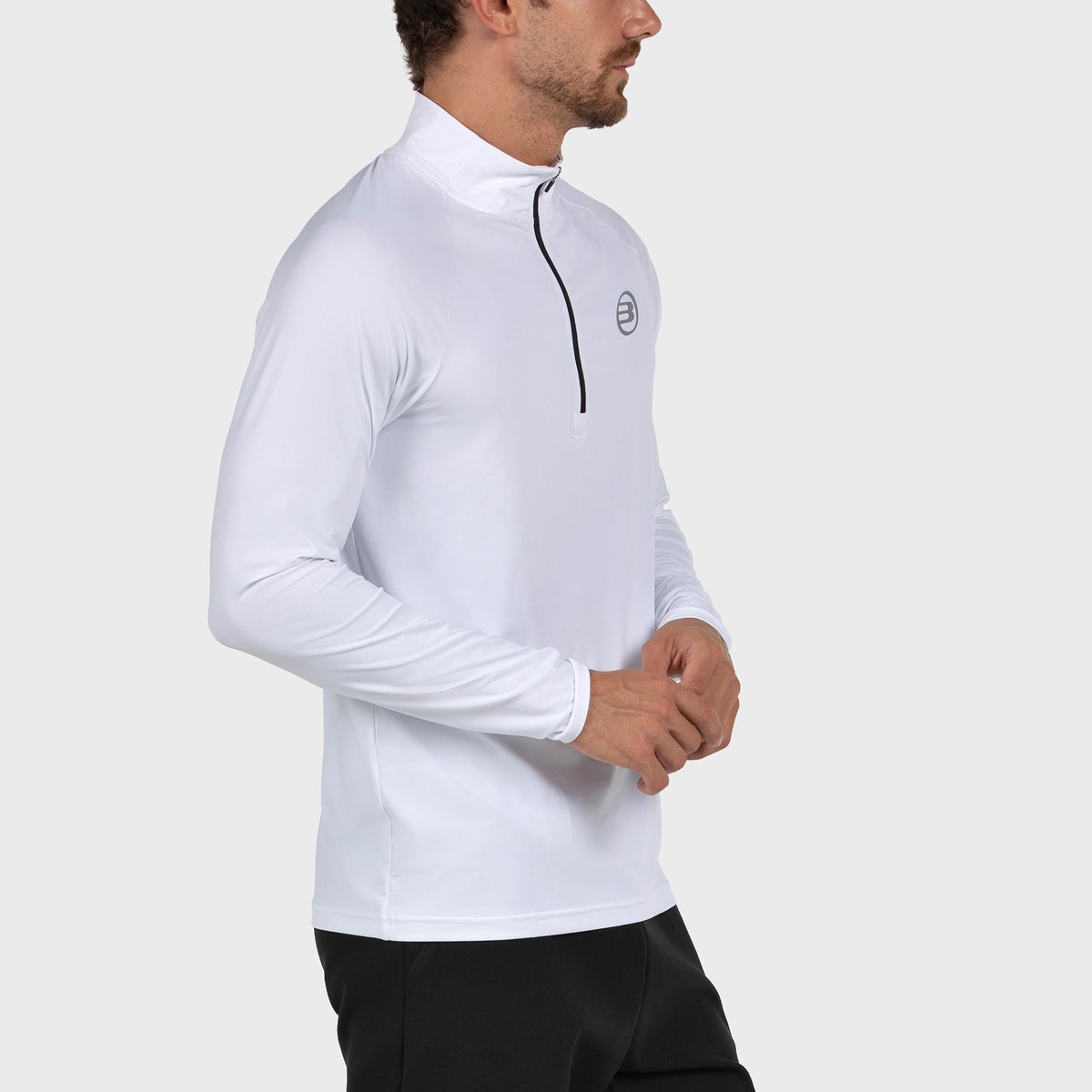 Bullpadel Men's Bisol Quarter Zip Longsleeve Top White