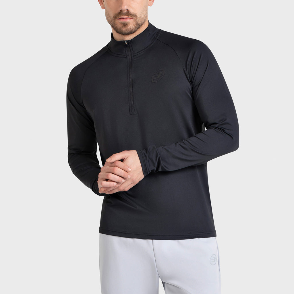 Bullpadel Men's Bisol Quarter Zip Longsleeve Top Black