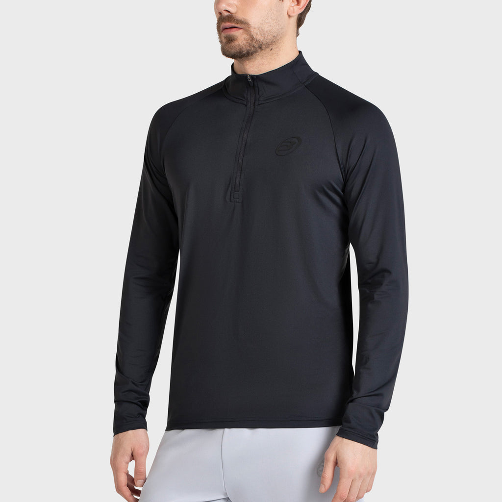 Bullpadel Men's Bisol Quarter Zip Longsleeve Top Black