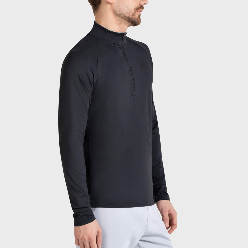Bullpadel Men's Bisol Quarter Zip Longsleeve Top Black