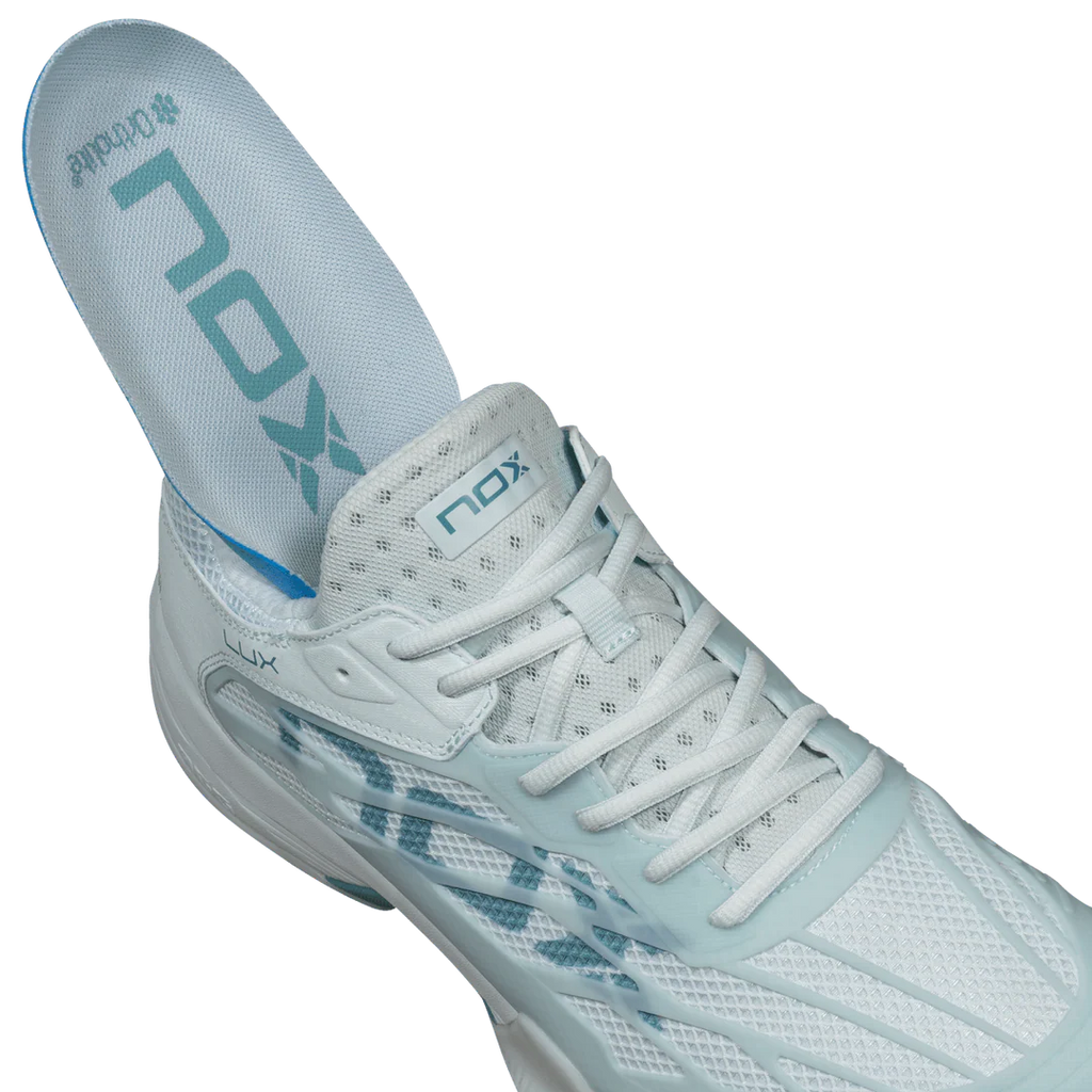 Nox AT10 Lux Women's Padel Shoes - Morning Mist & Turquoise