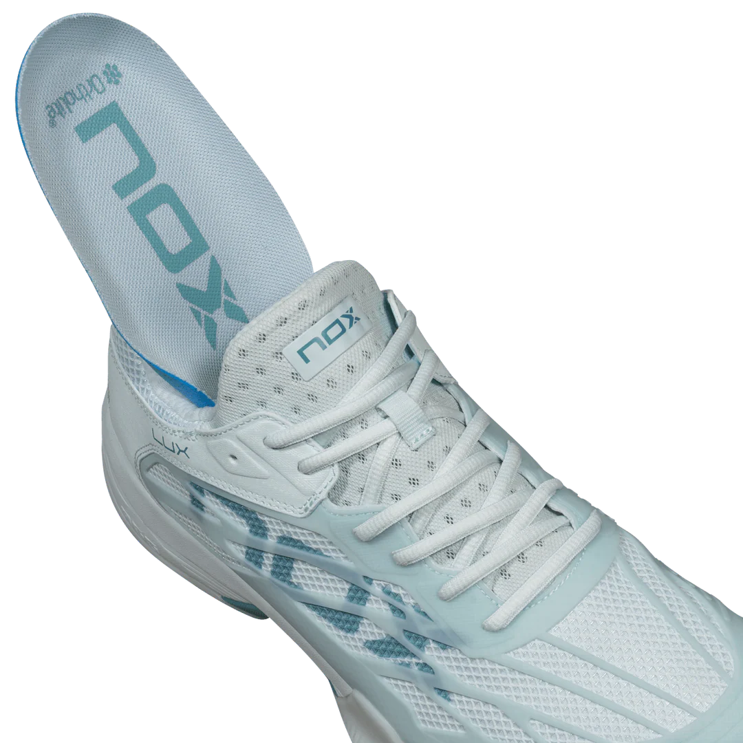 Nox AT10 Lux Women's Padel Shoes - Morning Mist & Turquoise