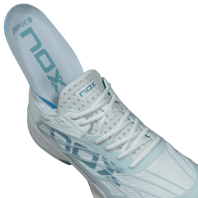 Nox AT10 Lux Women's Padel Shoes - Morning Mist & Turquoise