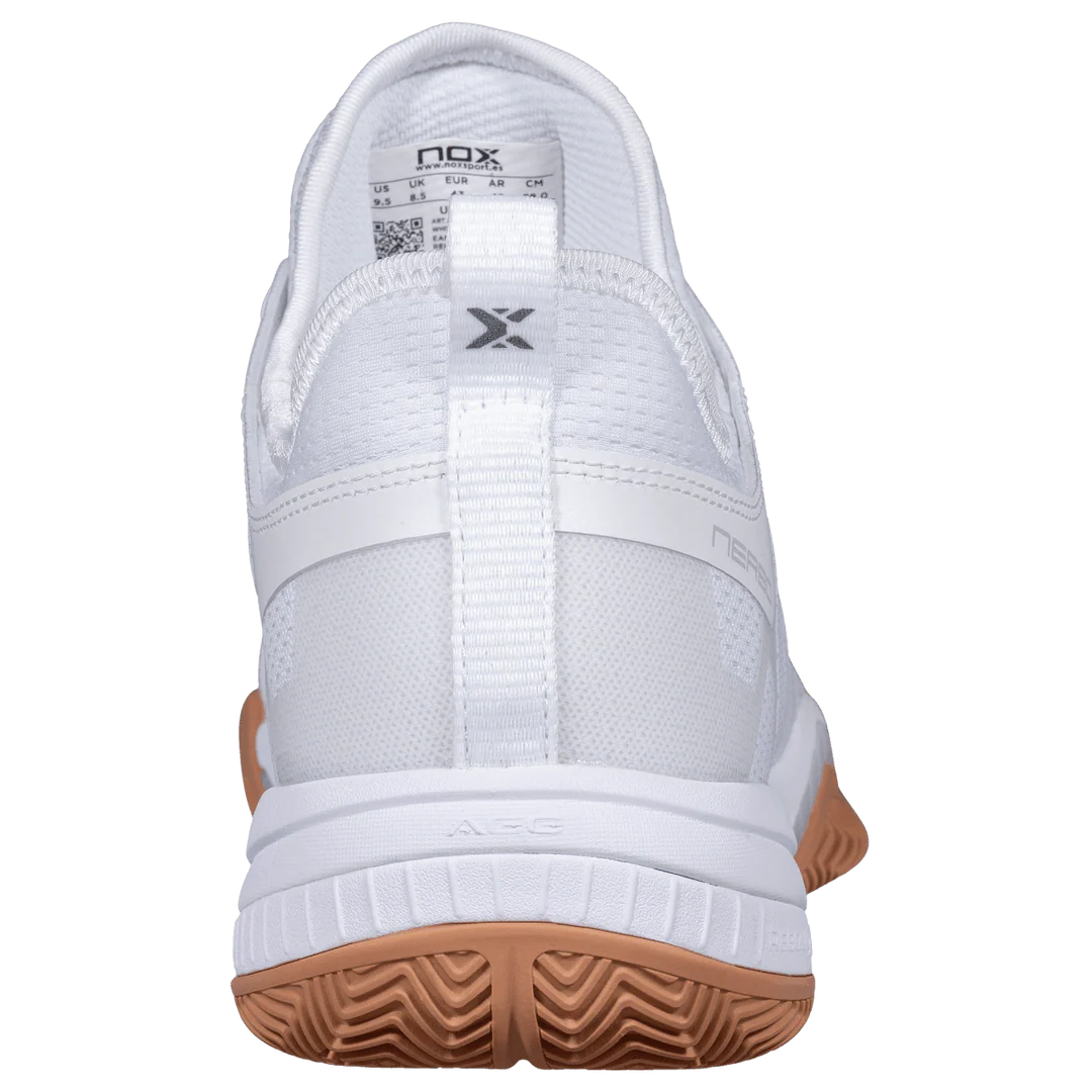 Nox Nerbo Men's Padel Shoes - White & Gum Rubber