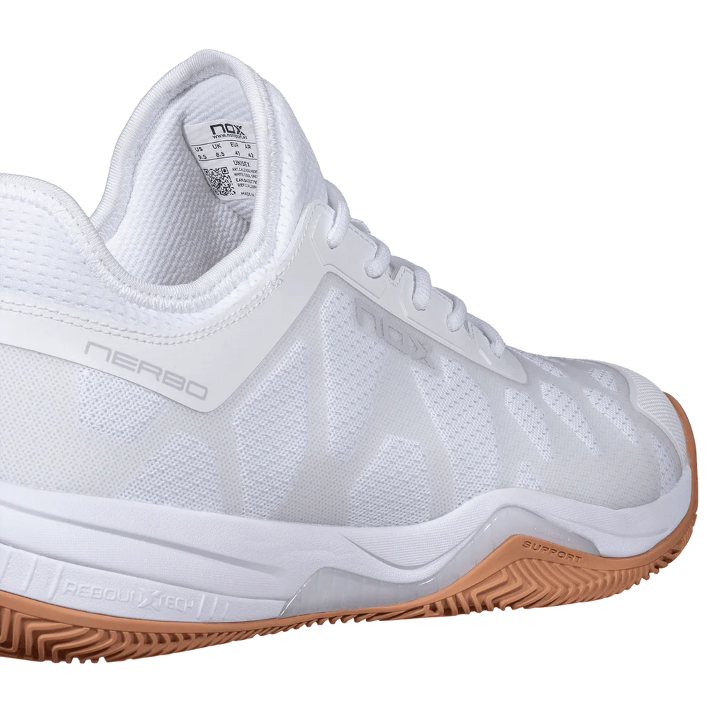 Nox Nerbo Men's Padel Shoes - White & Gum Rubber