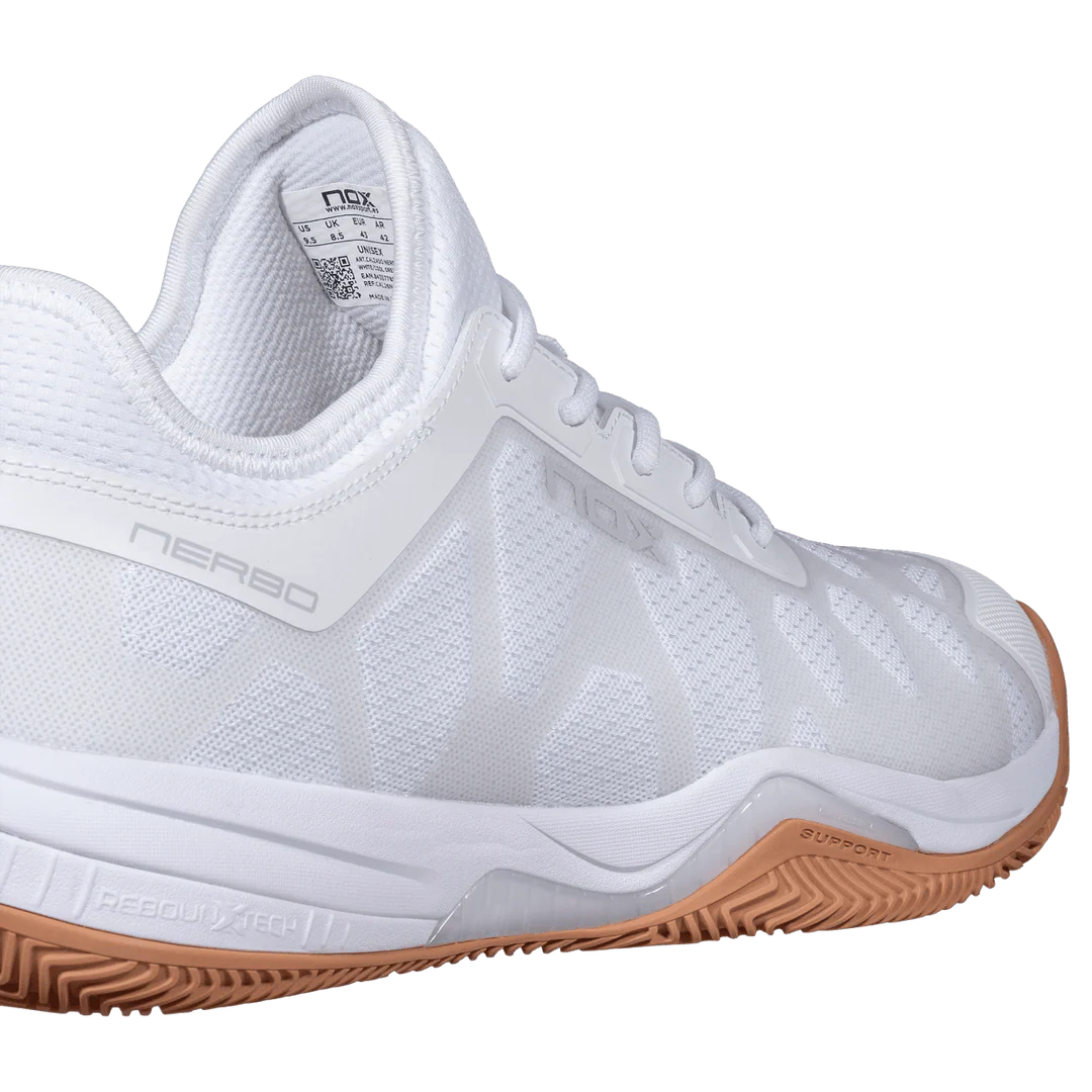 Nox Nerbo Men's Padel Shoes - White & Gum Rubber